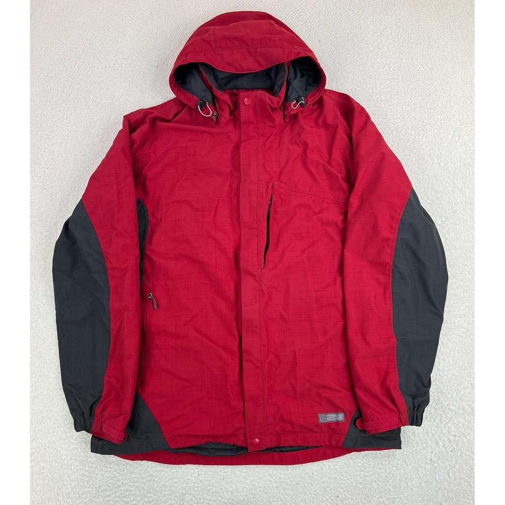 REI Elements E1 Jacket Mens XL Red Hooded Waterproof Ski Snow Zip In Insulated